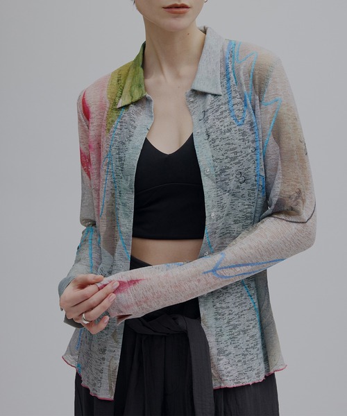 Ameri(アメリ)の「GEL ART CUT SHIRT(シャツ/ブラウス・レディース・ライトブルー/カーキ・FREE)」の7枚目の写真