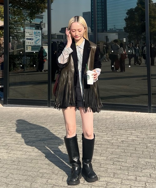 Ameri(アメリ)の「GEL ART CUT SHIRT(シャツ/ブラウス・レディース・ライトブルー/カーキ・FREE)」の18枚目の写真