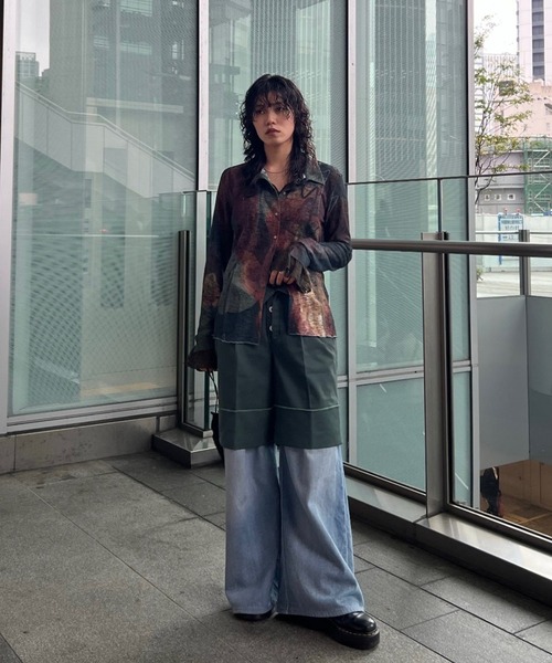 Ameri(アメリ)の「GEL ART CUT SHIRT(シャツ/ブラウス・レディース・ライトブルー/カーキ・FREE)」の21枚目の写真