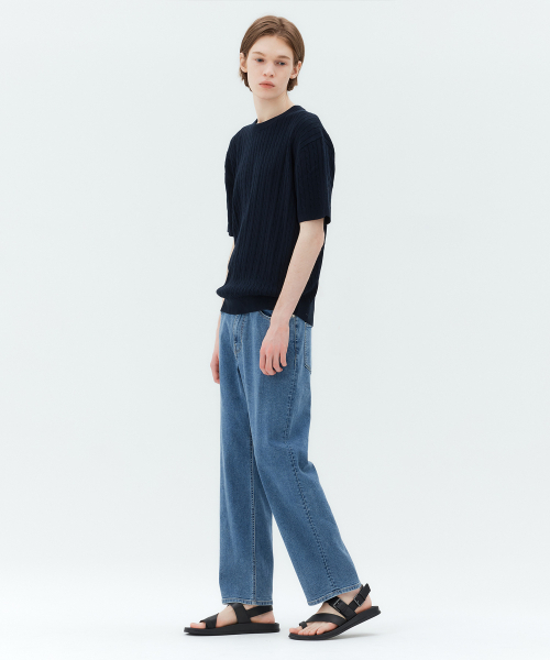 MINDBRIDGE（マインドブリッジ）の「ドゥグッド_ストレートバンディングデニムパンツ MYDP3151（デニムパンツ・メンズ・インディゴブルー・30/31/33/29）」の2枚目の写真