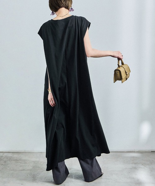 Fashion Letter(ファッションレター)の「フレンチスリーブ Tシャツワンピース(ワンピース・レディース・ブラック/グレイッシュベージュ・M)」の22枚目の写真