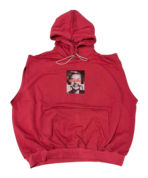 セール】Forced Happiness Sweat Hood Vest ((indianred))（ベスト 