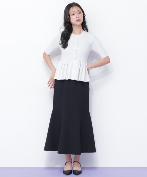 JILL by JILL STUART(ジルバイジルスチュアート)の「バックレースダウンマーメイドスカート(スカート・レディース・ブラック/グレー/ホワイト・FREE)」の3枚目の写真