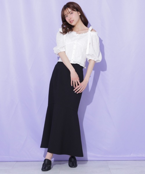 JILL by JILL STUART(ジルバイジルスチュアート)の「バックレースダウンマーメイドスカート(スカート・レディース・ブラック/グレー/ホワイト・FREE)」の12枚目の写真