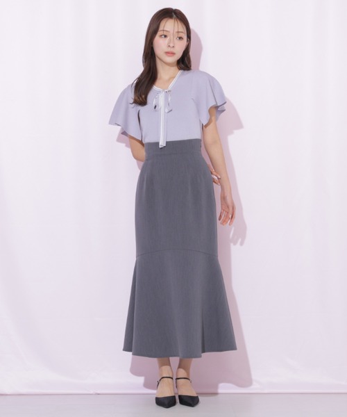 JILL by JILL STUART(ジルバイジルスチュアート)の「バックレースダウンマーメイドスカート(スカート・レディース・ブラック/グレー/ホワイト・FREE)」の6枚目の写真
