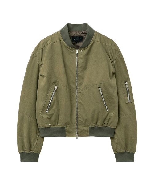 SPERONE(スペロネ)の「ミリタリー MA-1 ユーティリティボンバージャケット (カーキ)(ライダースジャケット・メンズ・その他・1/2)」の6枚目の写真