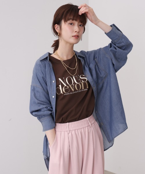Bou Jeloud(ブージュルード)の「ライトオンスシャツ(シャツ/ブラウス・レディース・ブラック/インディゴブルー・38)」の5枚目の写真