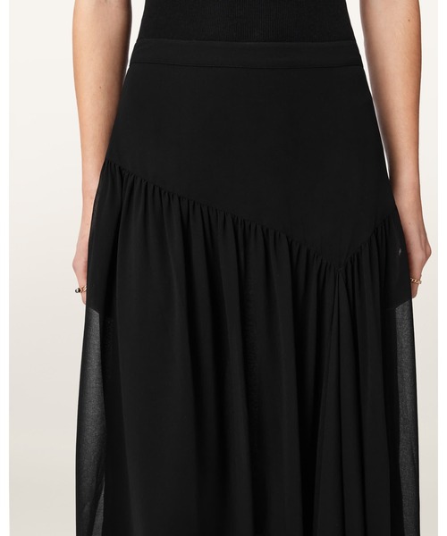 ALLSAINTS(オールセインツ)の「CYRA ASYMMETRIC MAXI SKIRT | CYRA アシンメトリー マキシ スカート(スカート・レディース・ブラック・4/6/8/10)」の3枚目の写真