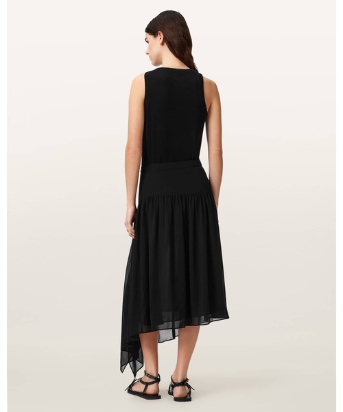 ALLSAINTS(オールセインツ)の「CYRA ASYMMETRIC MAXI SKIRT | CYRA アシンメトリー マキシ スカート(スカート・レディース・ブラック・4/6/8/10)」の6枚目の写真