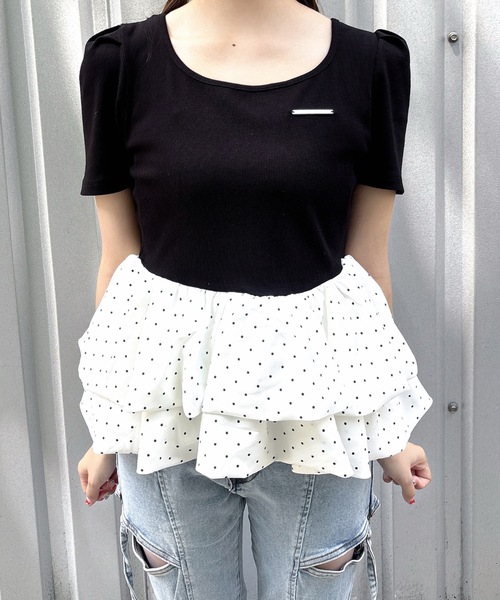 one way(ワンウェイ)の「バックリボンペプラムトップス(Tシャツ/カットソー・レディース・ホワイト系その他/ブルー系その他/ホワイト系その他2/ブラック系その他・FREE)」の12枚目の写真