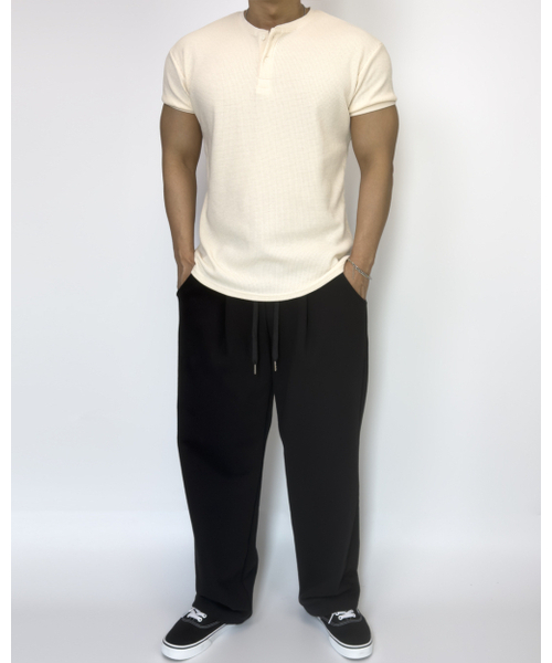 PACIENCIA(パシエンシア)の「マッスルフィットワッフルヘンリーネック半袖 IVORY(Tシャツ/カットソー・メンズ・その他・X-LARGE/XX-LARGE/LARGE)」の3枚目の写真