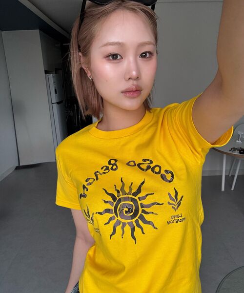 COSO（コソ）の「CCカラーアートワーククロップTシャツ（イエロー）（Tシャツ/カットソー・レディース・イエロー・SMALL/MEDIUM）」の5枚目の写真