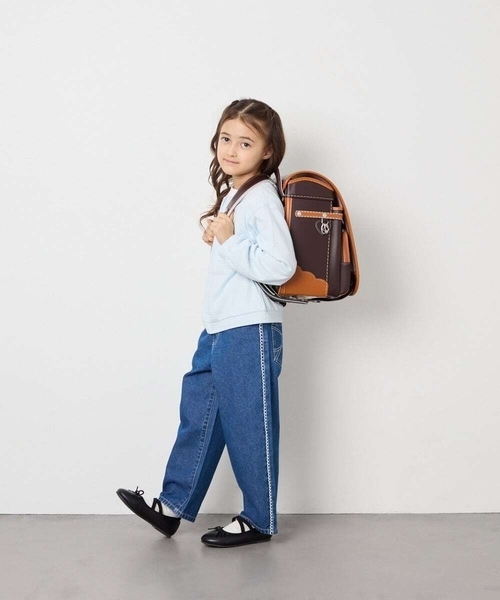 a.v.v（アーヴェヴェ）の「【UVカット】[120-160]ボーダージャガードカーディガン（カーディガン/ボレロ・キッズ・ダークインディゴブルー/ホワイト・130/140/160/120/150）」の9枚目の写真