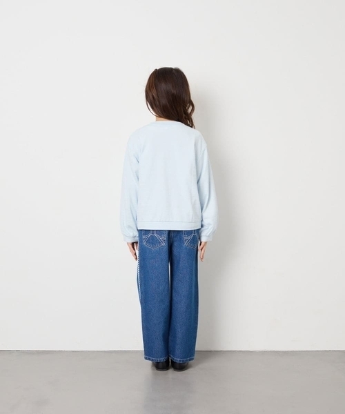 a.v.v（アーヴェヴェ）の「【UVカット】[120-160]ボーダージャガードカーディガン（カーディガン/ボレロ・キッズ・ダークインディゴブルー/ホワイト・130/140/160/120/150）」の11枚目の写真