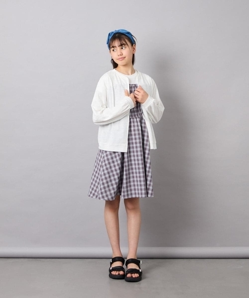 a.v.v（アーヴェヴェ）の「【UVカット】[120-160]ボーダージャガードカーディガン（カーディガン/ボレロ・キッズ・ダークインディゴブルー/ホワイト・130/140/160/120/150）」の19枚目の写真