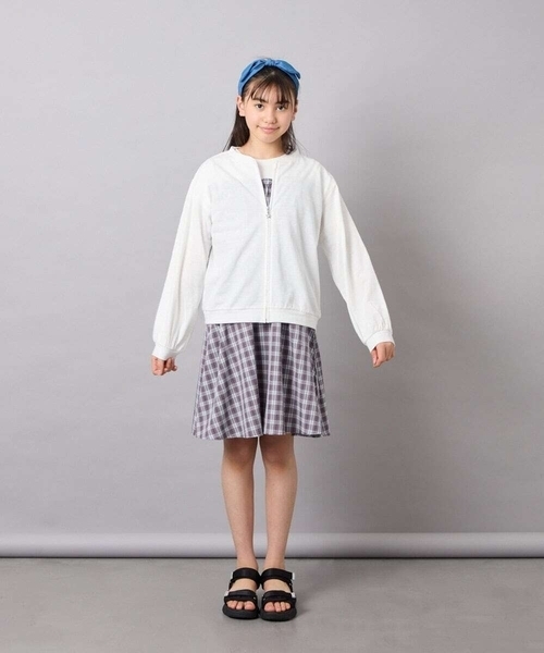 a.v.v（アーヴェヴェ）の「【UVカット】[120-160]ボーダージャガードカーディガン（カーディガン/ボレロ・キッズ・ダークインディゴブルー/ホワイト・130/140/160/120/150）」の21枚目の写真