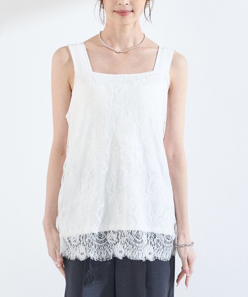 SHIPS Colors:〈手洗い可能〉オーバー レース タンクトップ（タンク