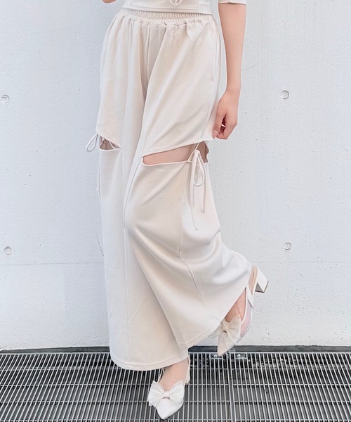 NOMAE(ノーマエ)の「【セットアップ対応】サイドリボンスウェットパンツ(スウェットパンツ・レディース・ベージュ/ブラック/グレー・FREE)」の2枚目の写真