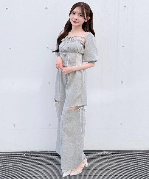 NOMAE(ノーマエ)の「【セットアップ対応】サイドリボンスウェットパンツ(スウェットパンツ・レディース・ベージュ/ブラック/グレー・FREE)」の6枚目の写真