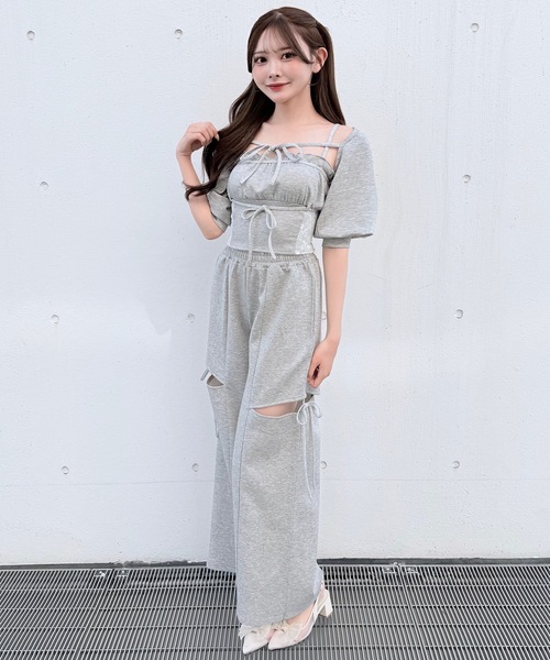 NOMAE(ノーマエ)の「【セットアップ対応】サイドリボンスウェットパンツ(スウェットパンツ・レディース・ベージュ/ブラック/グレー・FREE)」の5枚目の写真