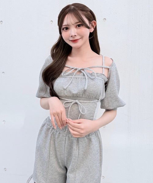 NOMAE(ノーマエ)の「【セットアップ対応】サイドリボンスウェットパンツ(スウェットパンツ・レディース・ベージュ/ブラック/グレー・FREE)」の9枚目の写真