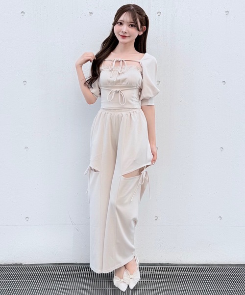 NOMAE(ノーマエ)の「【セットアップ対応】サイドリボンスウェットパンツ(スウェットパンツ・レディース・ベージュ/ブラック/グレー・FREE)」の15枚目の写真