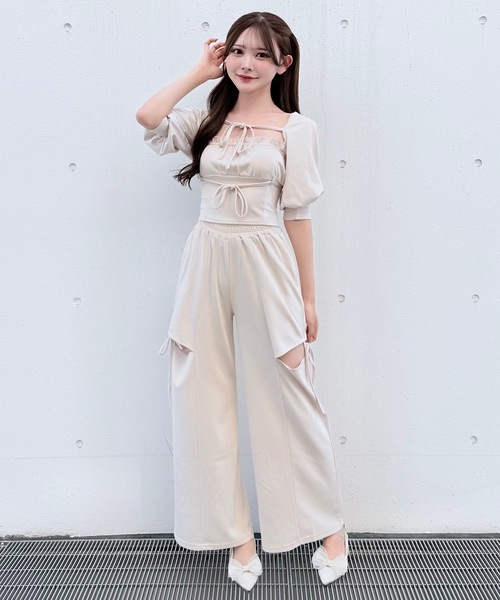 NOMAE(ノーマエ)の「【セットアップ対応】サイドリボンスウェットパンツ(スウェットパンツ・レディース・ベージュ/ブラック/グレー・FREE)」の16枚目の写真
