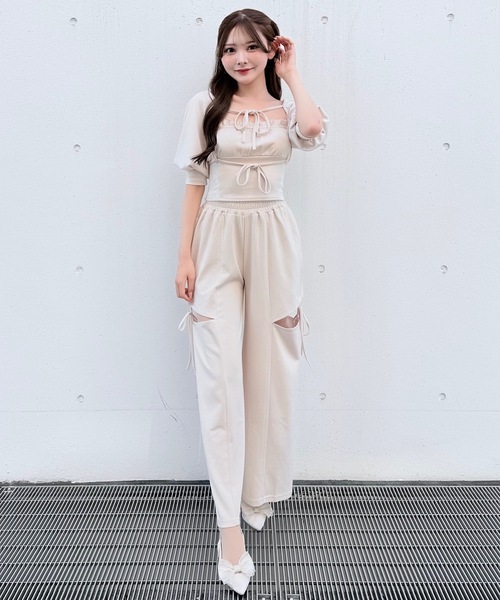NOMAE(ノーマエ)の「【セットアップ対応】サイドリボンスウェットパンツ(スウェットパンツ・レディース・ベージュ/ブラック/グレー・FREE)」の17枚目の写真