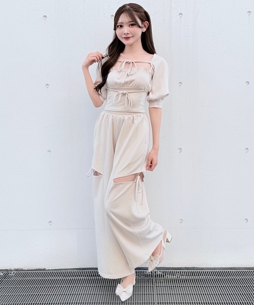 NOMAE(ノーマエ)の「【セットアップ対応】サイドリボンスウェットパンツ(スウェットパンツ・レディース・ベージュ/ブラック/グレー・FREE)」の18枚目の写真