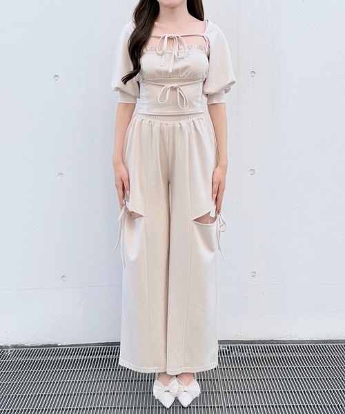 NOMAE(ノーマエ)の「【セットアップ対応】サイドリボンスウェットパンツ(スウェットパンツ・レディース・ベージュ/ブラック/グレー・FREE)」の21枚目の写真