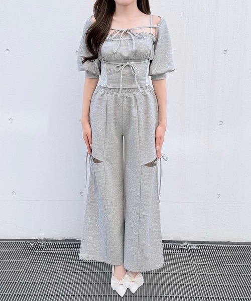 NOMAE(ノーマエ)の「【セットアップ対応】サイドリボンスウェットパンツ(スウェットパンツ・レディース・ベージュ/ブラック/グレー・FREE)」の11枚目の写真