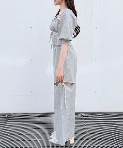 NOMAE(ノーマエ)の「【セットアップ対応】サイドリボンスウェットパンツ(スウェットパンツ・レディース・ベージュ/ブラック/グレー・FREE)」の12枚目の写真