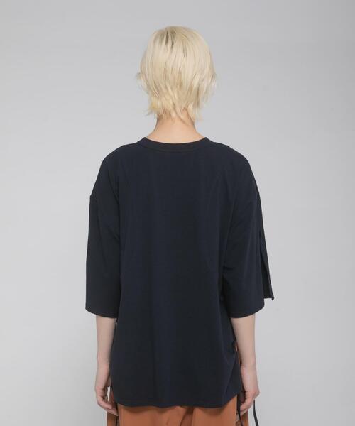 LAATO(ラート)の「shirring over tee(Tシャツ/カットソー・レディース・ブラウン/ネイビー/イエロー・FREE)」の5枚目の写真