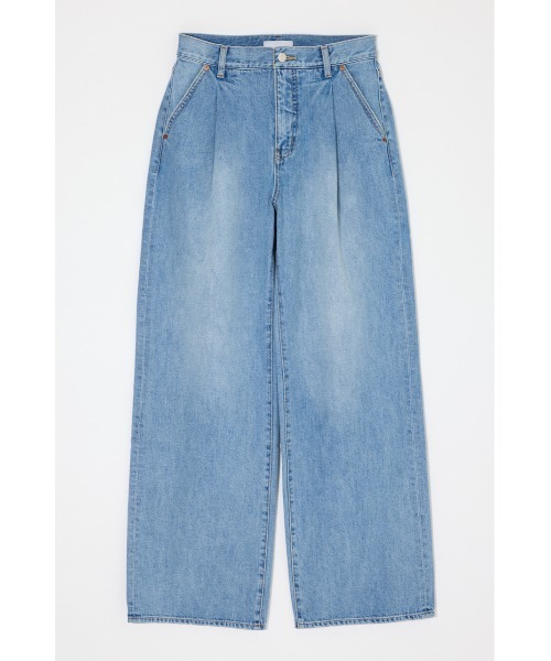 MOUSSY(マウジー)の「TUCK WIDE LIGHT STRAIGHT(デニムパンツ・レディース・ワンウォッシュ/ライトブルー・0/1/2)」の15枚目の写真