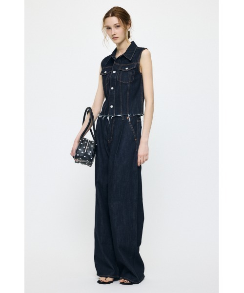 MOUSSY(マウジー)の「TUCK WIDE LIGHT STRAIGHT(デニムパンツ・レディース・ワンウォッシュ/ライトブルー・0/1/2)」の19枚目の写真