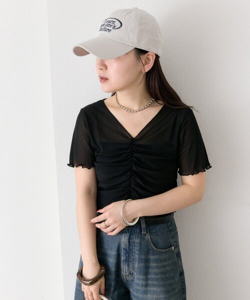 mystic(ミスティック)の「シャーリングチュールT(Tシャツ/カットソー・レディース・ブルー/ブラック/オフホワイト・FREE)」の17枚目の写真