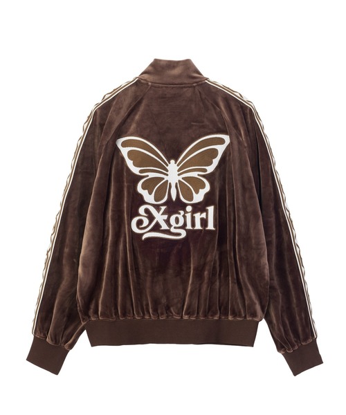 X-girl(エックスガール)の「BUTTERFLY VELOUR TRACK JACKET(その他アウター・レディース・グレー/ブラウン/ブラック・S/M)」の3枚目の写真