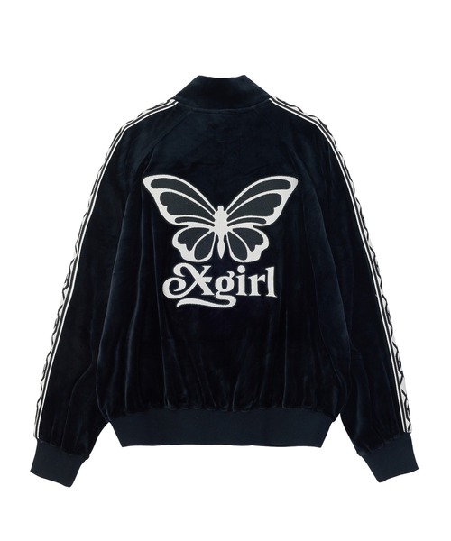 X-girl(エックスガール)の「BUTTERFLY VELOUR TRACK JACKET(その他アウター・レディース・グレー/ブラウン/ブラック・S/M)」の2枚目の写真