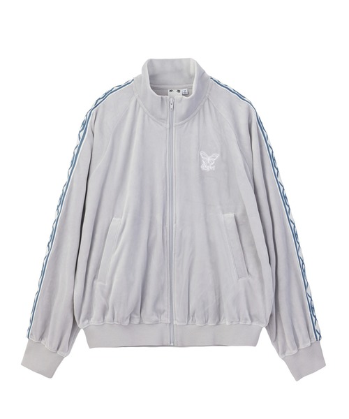 X-girl(エックスガール)の「BUTTERFLY VELOUR TRACK JACKET(その他アウター・レディース・グレー/ブラウン/ブラック・S/M)」の4枚目の写真