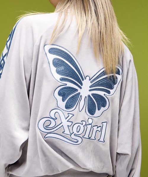 X-girl(エックスガール)の「BUTTERFLY VELOUR TRACK JACKET(その他アウター・レディース・グレー/ブラウン/ブラック・S/M)」の17枚目の写真