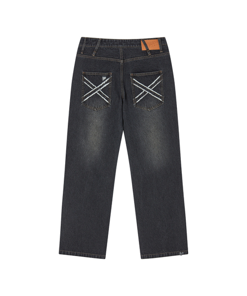 NYXX（エヌワイエックスエックス）の「LOW DAMAGE DENIM PANTS BLACK（デニムパンツ・レディース・その他・MEDIUM/SMALL）」の2枚目の写真