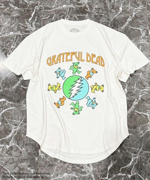 Grateful Dead（グレイトフルデッド）の「GRATEFUL DEAD グレイトフルデッド オーバーサイズＴシャツ（Tシャツ/カットソー・メンズ・ホワイト系その他/ホワイト系その他3/オレンジ/ベージュ/パープル/ブラック/ホワイト系その他7/ホワイト系その他6/ホワイト系その他5/チャコールグレー/ダークグリーン/オフホワイト/ホワイト系その他4/ホワイト系その他2・XL/L/M）」の3枚目の写真