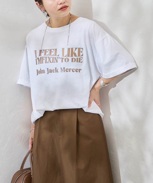 jj mercer(ジェイジェイマーサー)の「別注【J.J.Mercer / ジェイジェイマーサー】メランジTEE(Tシャツ/カットソー・レディース・ブラック系その他/チャコールグレー/ホワイト・FREE)」の1枚目の写真