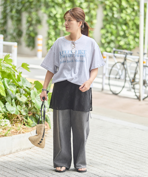 jj mercer(ジェイジェイマーサー)の「別注【J.J.Mercer / ジェイジェイマーサー】メランジTEE(Tシャツ/カットソー・レディース・ブラック系その他/チャコールグレー/ホワイト・FREE)」の5枚目の写真