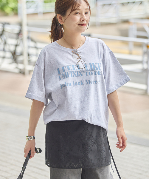 jj mercer(ジェイジェイマーサー)の「別注【J.J.Mercer / ジェイジェイマーサー】メランジTEE(Tシャツ/カットソー・レディース・ブラック系その他/チャコールグレー/ホワイト・FREE)」の10枚目の写真