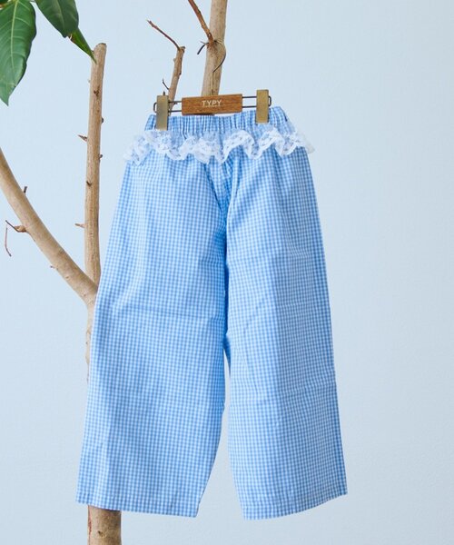 CIAOPANIC TYPY（チャオパニックティピー）の「【KIDS】【ZOZO限定】レースレイヤードギンガムチェックパンツ（その他パンツ・キッズ・サックスブルー/ブラック・130/150/110）」の7枚目の写真