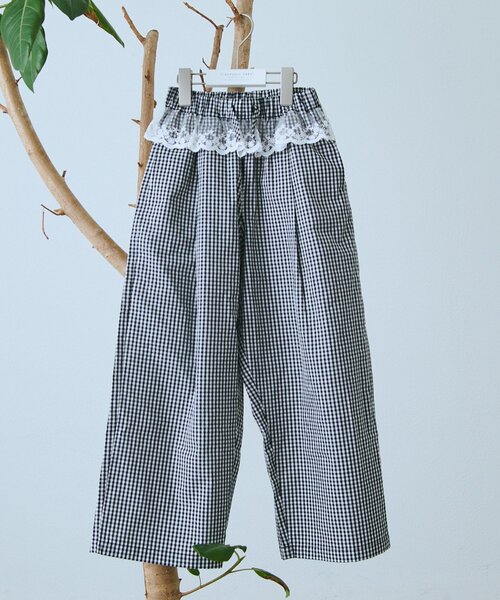 CIAOPANIC TYPY（チャオパニックティピー）の「【KIDS】【ZOZO限定】レースレイヤードギンガムチェックパンツ（その他パンツ・キッズ・サックスブルー/ブラック・130/150/110）」の10枚目の写真