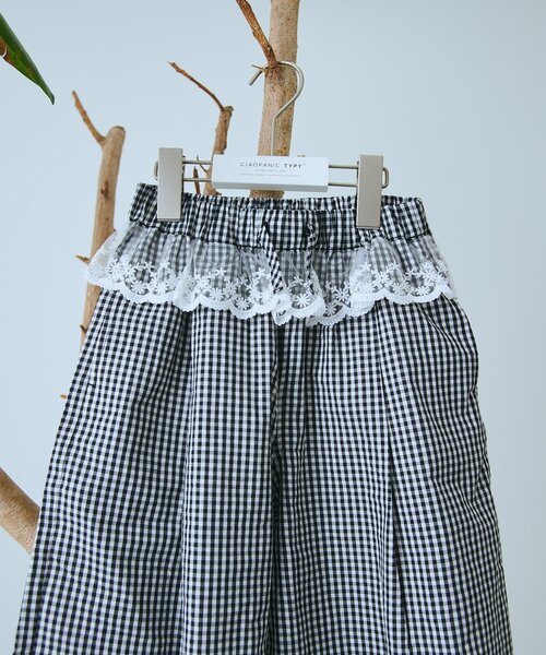 CIAOPANIC TYPY（チャオパニックティピー）の「【KIDS】【ZOZO限定】レースレイヤードギンガムチェックパンツ（その他パンツ・キッズ・サックスブルー/ブラック・130/150/110）」の12枚目の写真
