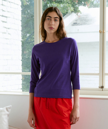 Cotton 3/4 Sleeve T-Shirts (Purple)
