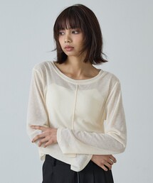【ヘルシーな透け感】シアーフライスロンT